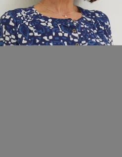 FatFace Jodie Geo Batik Blouse Navy Online