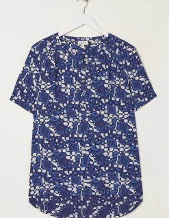 FatFace Jodie Geo Batik Blouse Navy Online