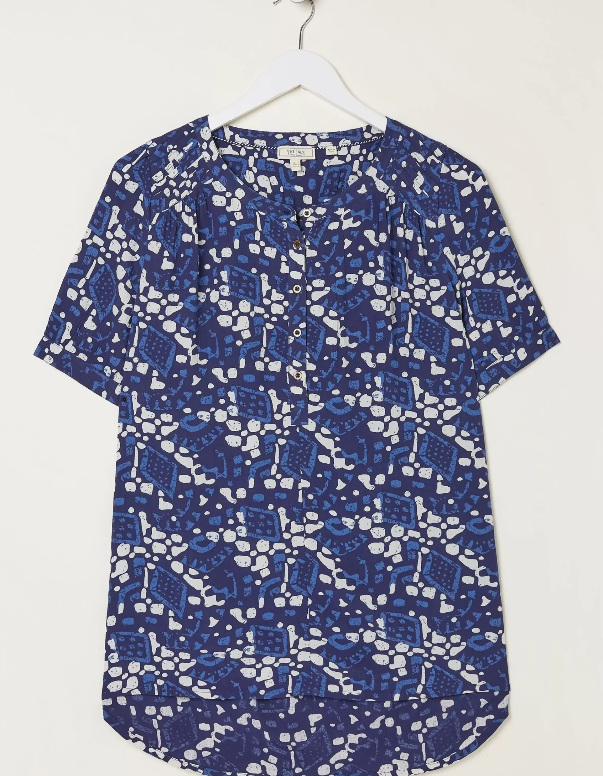 FatFace Jodie Geo Batik Blouse Navy Online