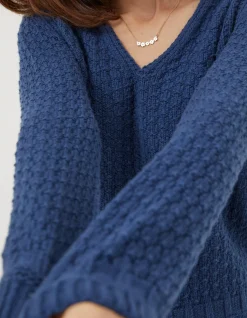 FatFace Josie V Neck Jumper Navy Online