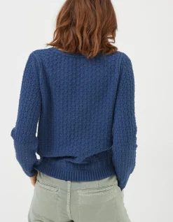 FatFace Josie V Neck Jumper Navy Online