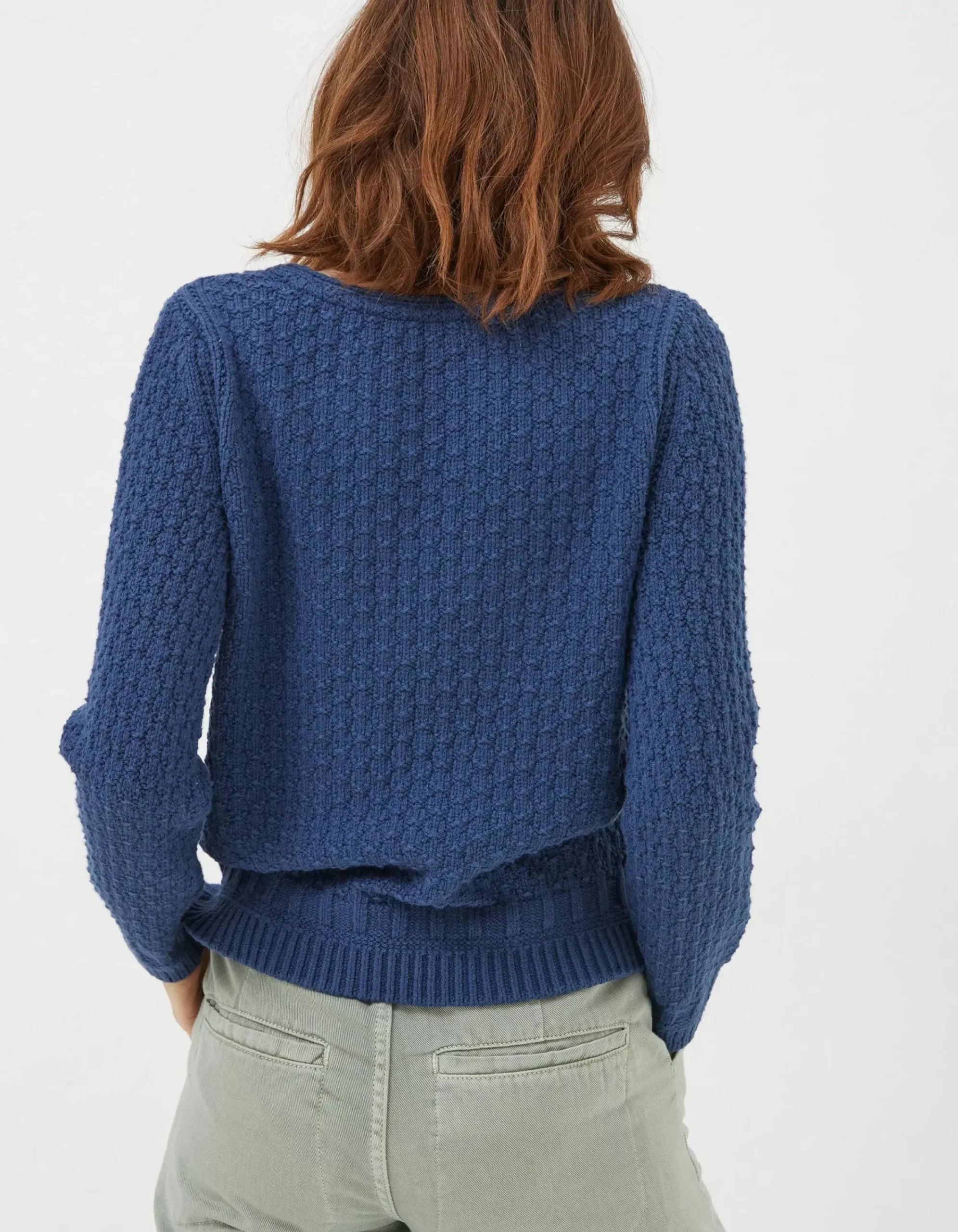 FatFace Josie V Neck Jumper Navy Online
