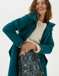 FatFace Juno Waterproof Long Coat Dark Teal Discount