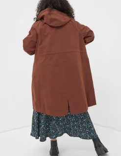 FatFace Juno Waterproof Long Coat Brown Sale