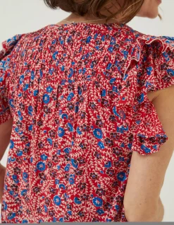 FatFace Kai Meadow Blouse Tomato Red Discount