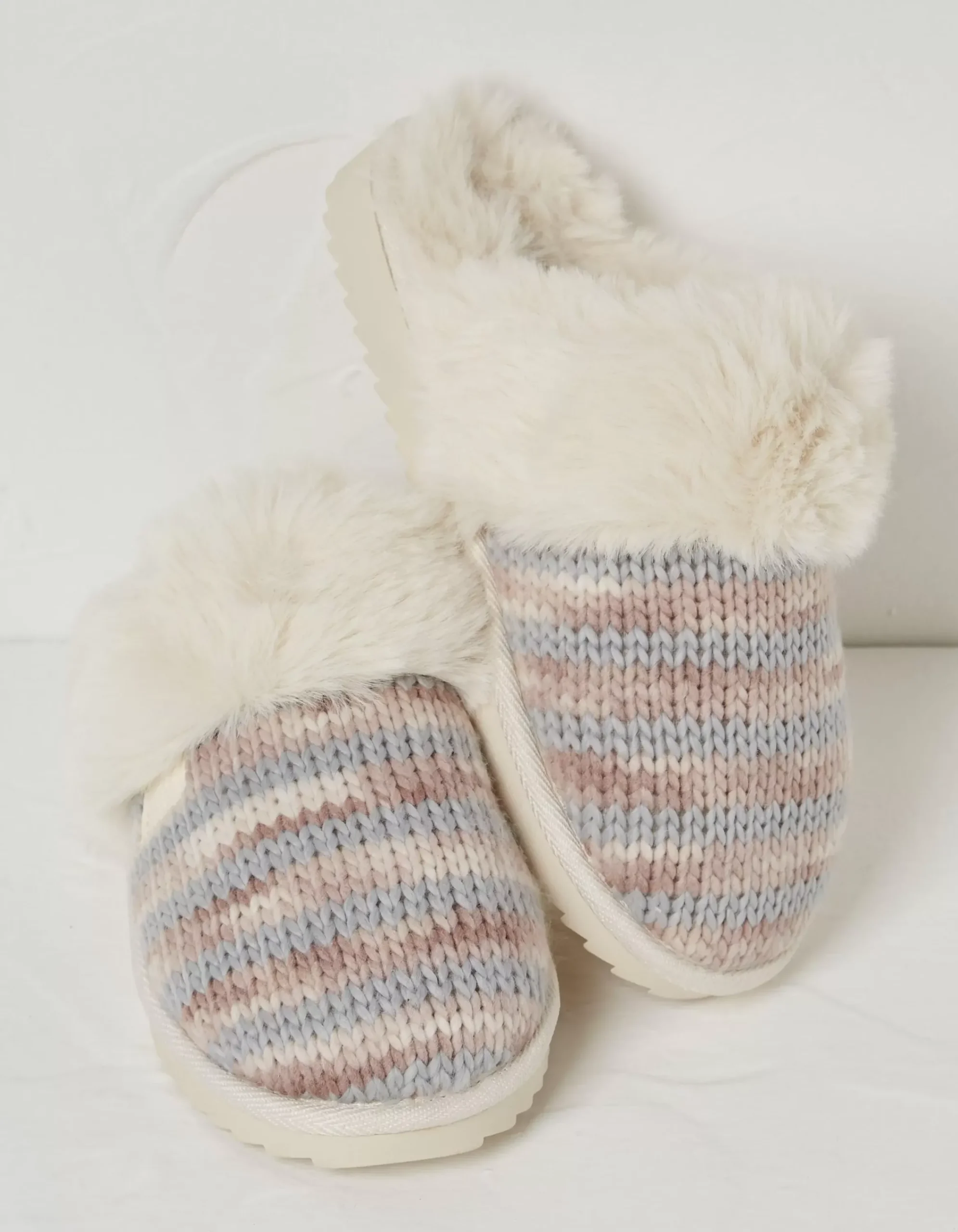 FatFace Kaia Knitted Mule Slippers Ivory Outlet