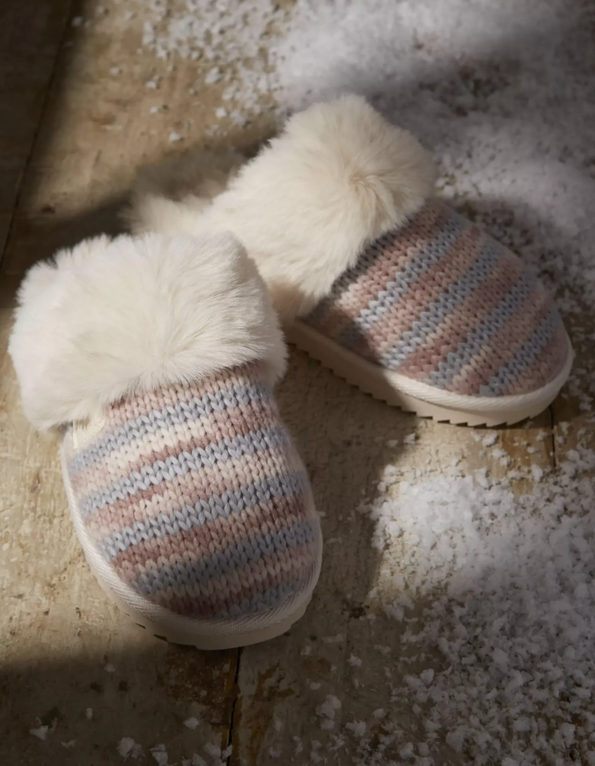 FatFace Kaia Knitted Mule Slippers Ivory Outlet
