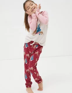 FatFace Kangaroo Pyjama Set Berry Pink Sale