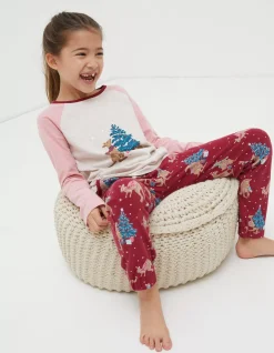 FatFace Kangaroo Pyjama Set Berry Pink Sale