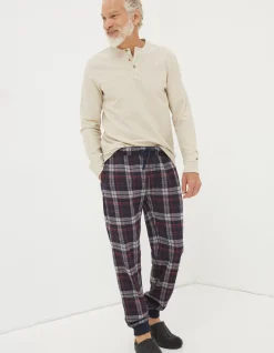 FatFace Kemble Cuffed Pyjama Bottoms Plum Discount