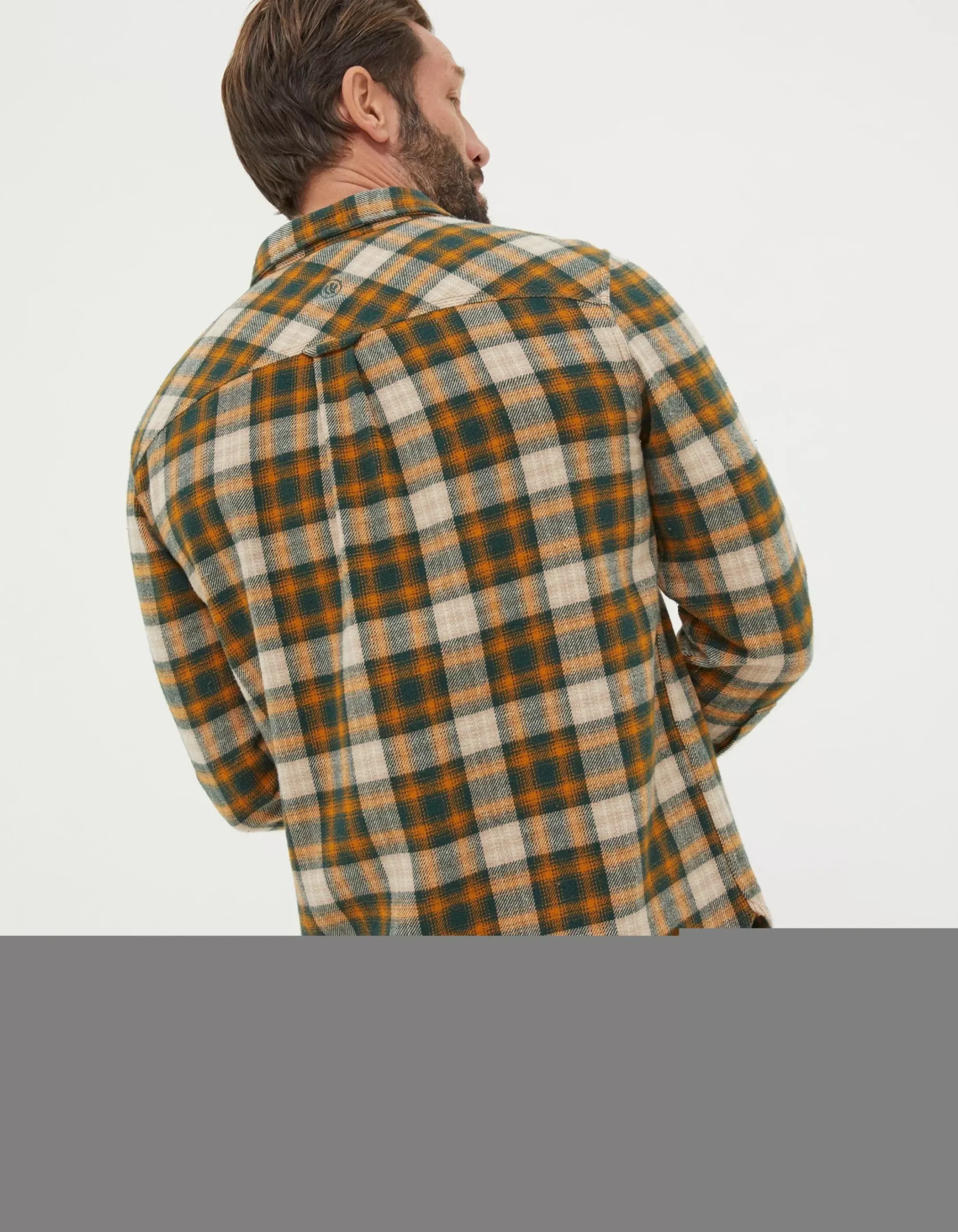 FatFace Kennedy Check Shirt Vintage Gold New