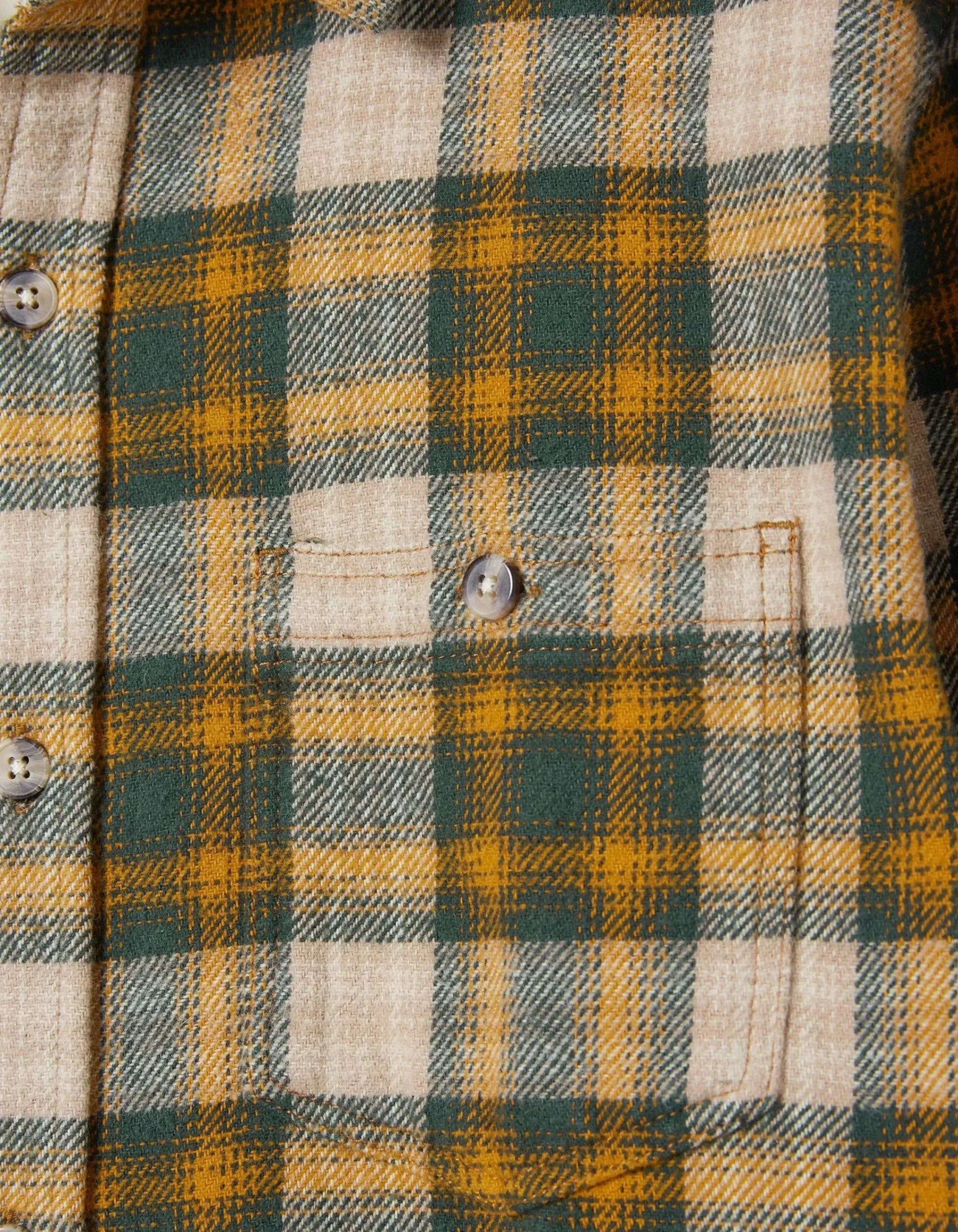 FatFace Kennedy Check Shirt Vintage Gold New