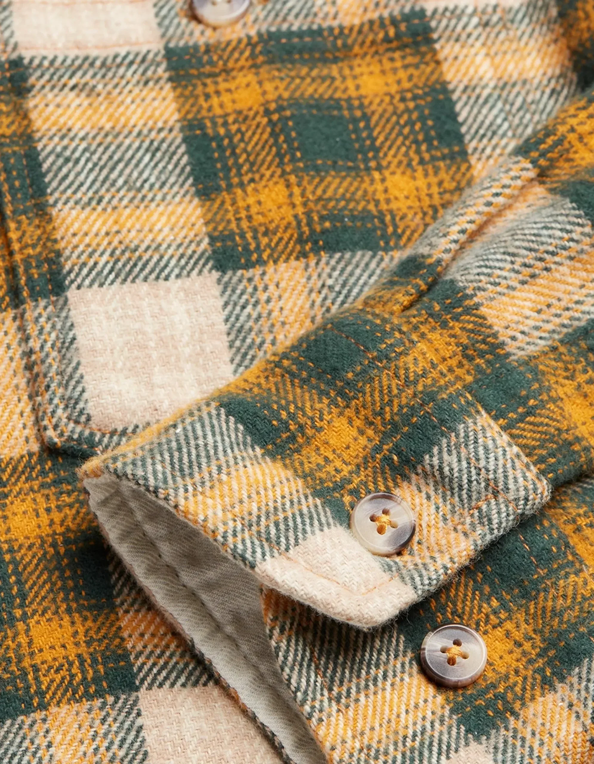 FatFace Kennedy Check Shirt Vintage Gold New