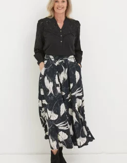 FatFace Kerry Broderie Top Black Outlet