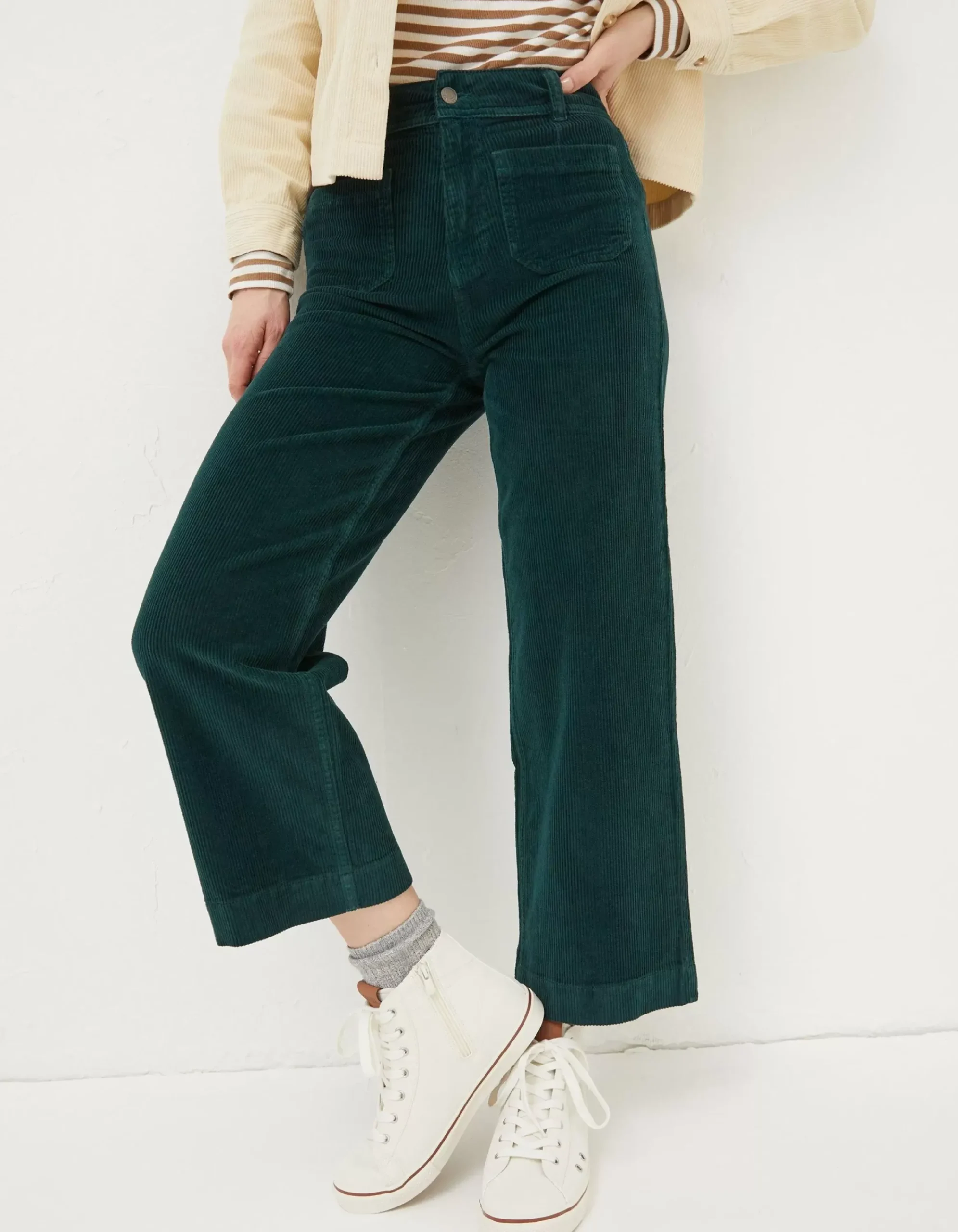 FatFace Keswick Cord Trouser Dark Teal Sale