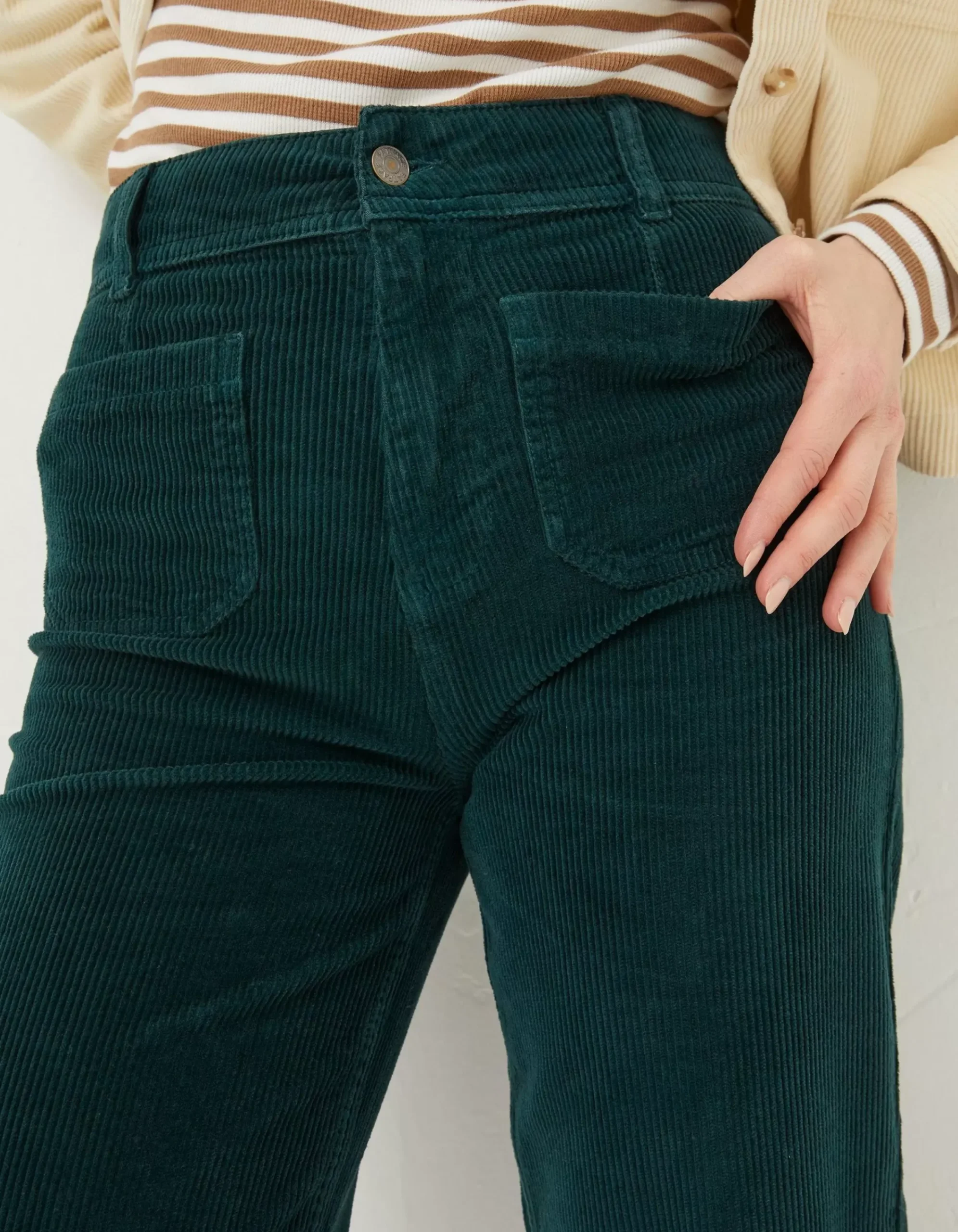 FatFace Keswick Cord Trouser Dark Teal Sale