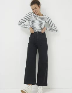 FatFace Keswick Wide Leg Jeans Black New