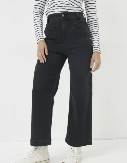 FatFace Keswick Wide Leg Jeans Black New
