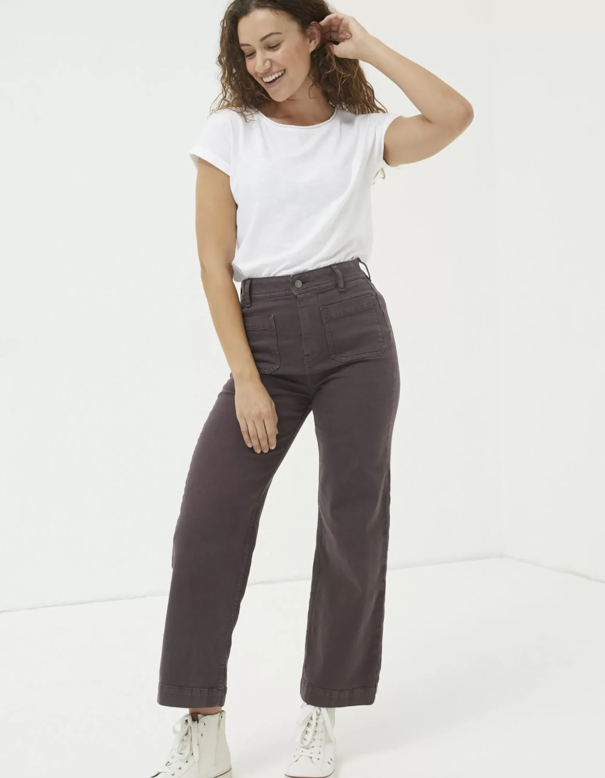 FatFace Keswick Wide Leg Jeans Purple