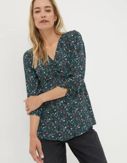FatFace Kinsey Evergreen Blouse Black Best