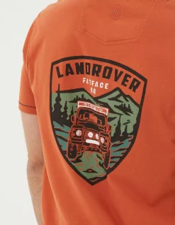 FatFace Land Rover Badge T-Shirt Dark Orange Sale