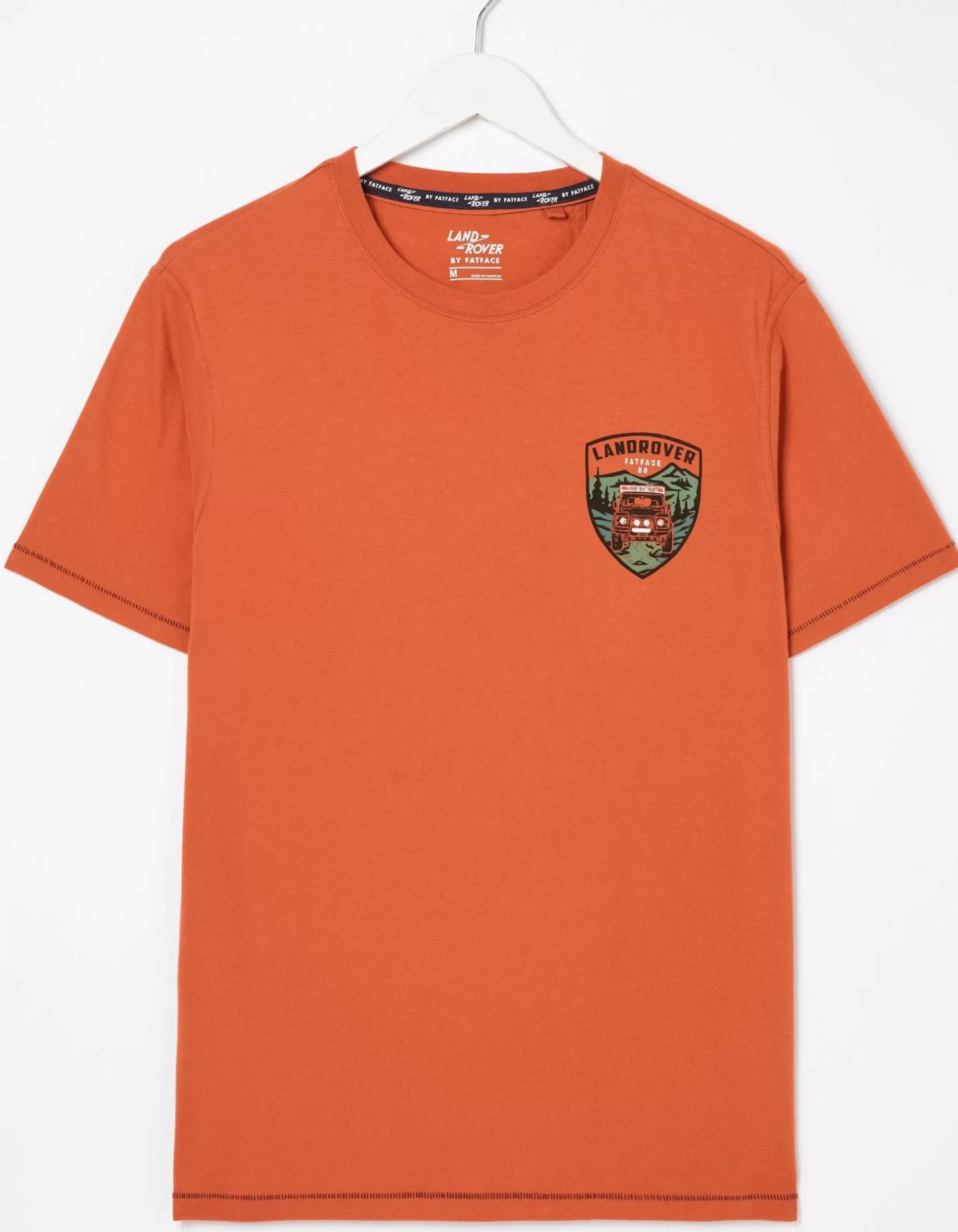 FatFace Land Rover Badge T-Shirt Dark Orange Sale