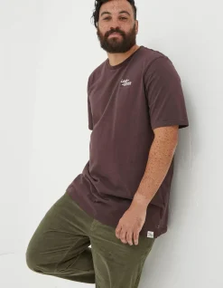 FatFace Land Rover Deconstructed T-Shirt Plum Best