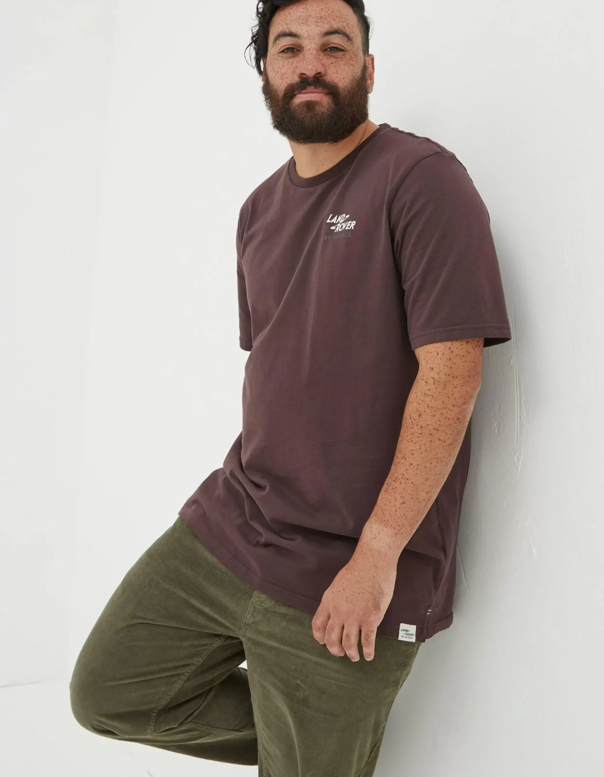 FatFace Land Rover Deconstructed T-Shirt Plum Best
