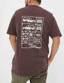 FatFace Land Rover Deconstructed T-Shirt Plum Best