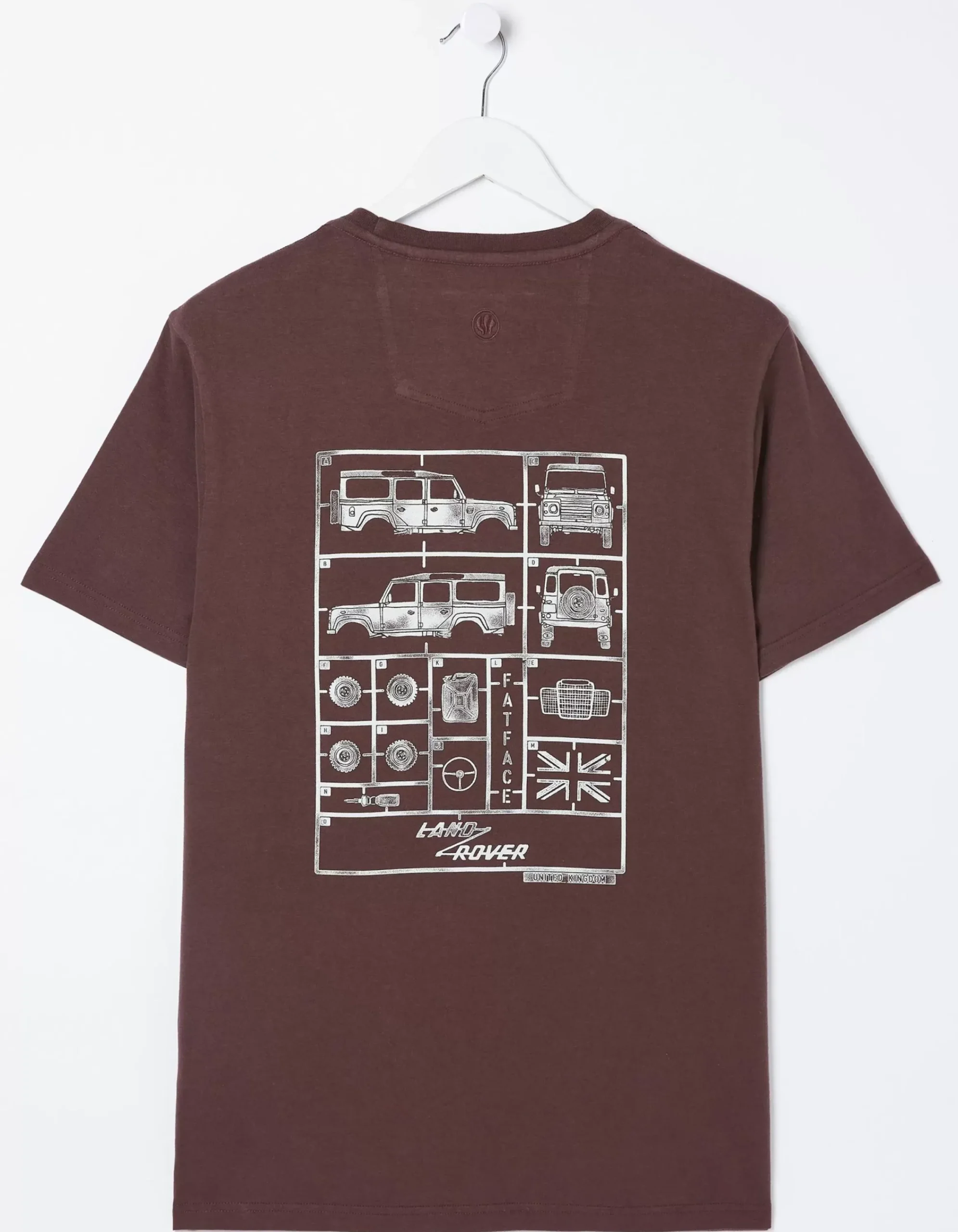 FatFace Land Rover Deconstructed T-Shirt Plum Best
