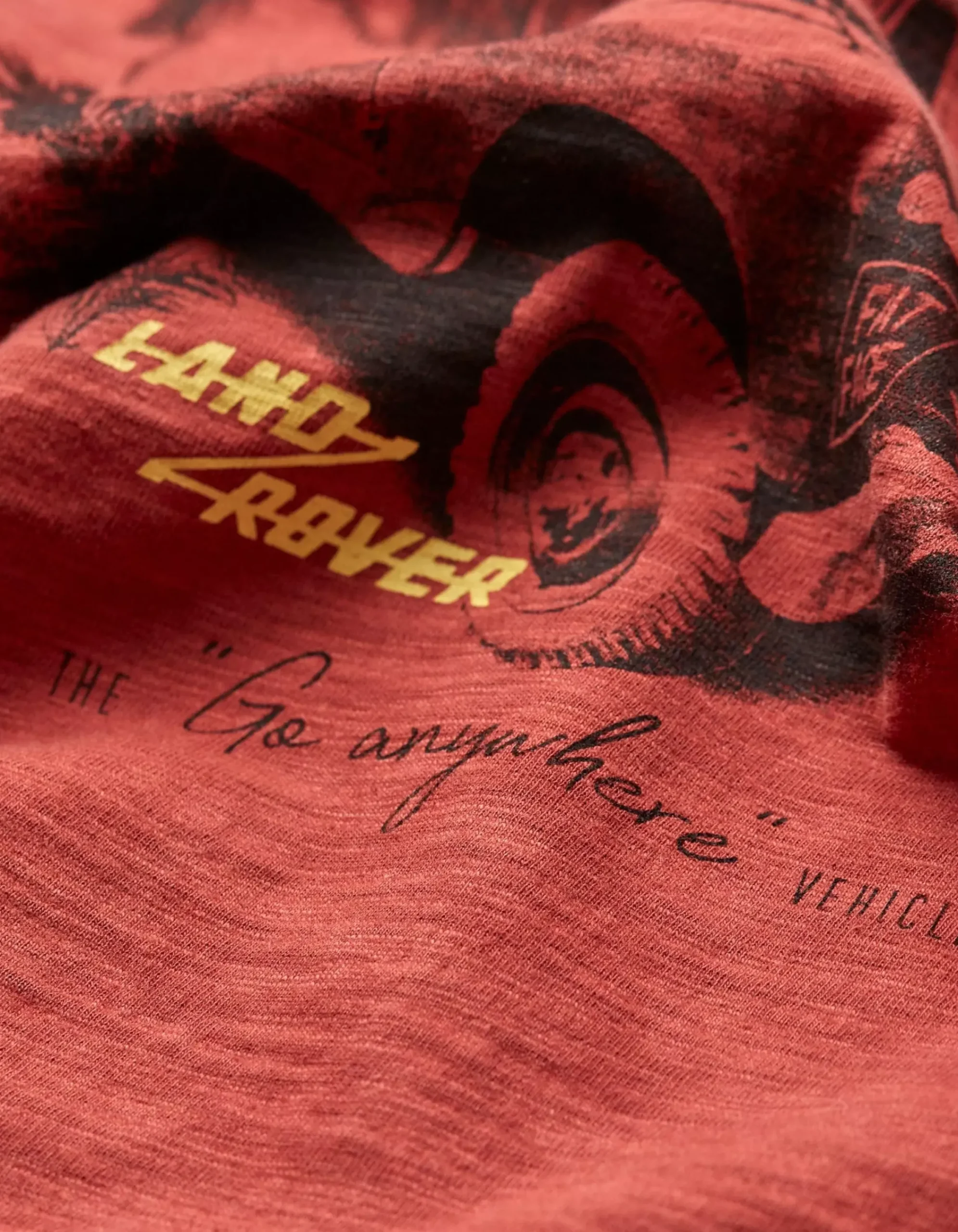 FatFace Land Rover Palm T-Shirt Rust Red Outlet