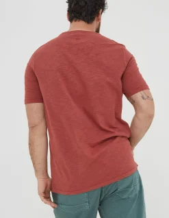FatFace Land Rover Palm T-Shirt Rust Red Outlet