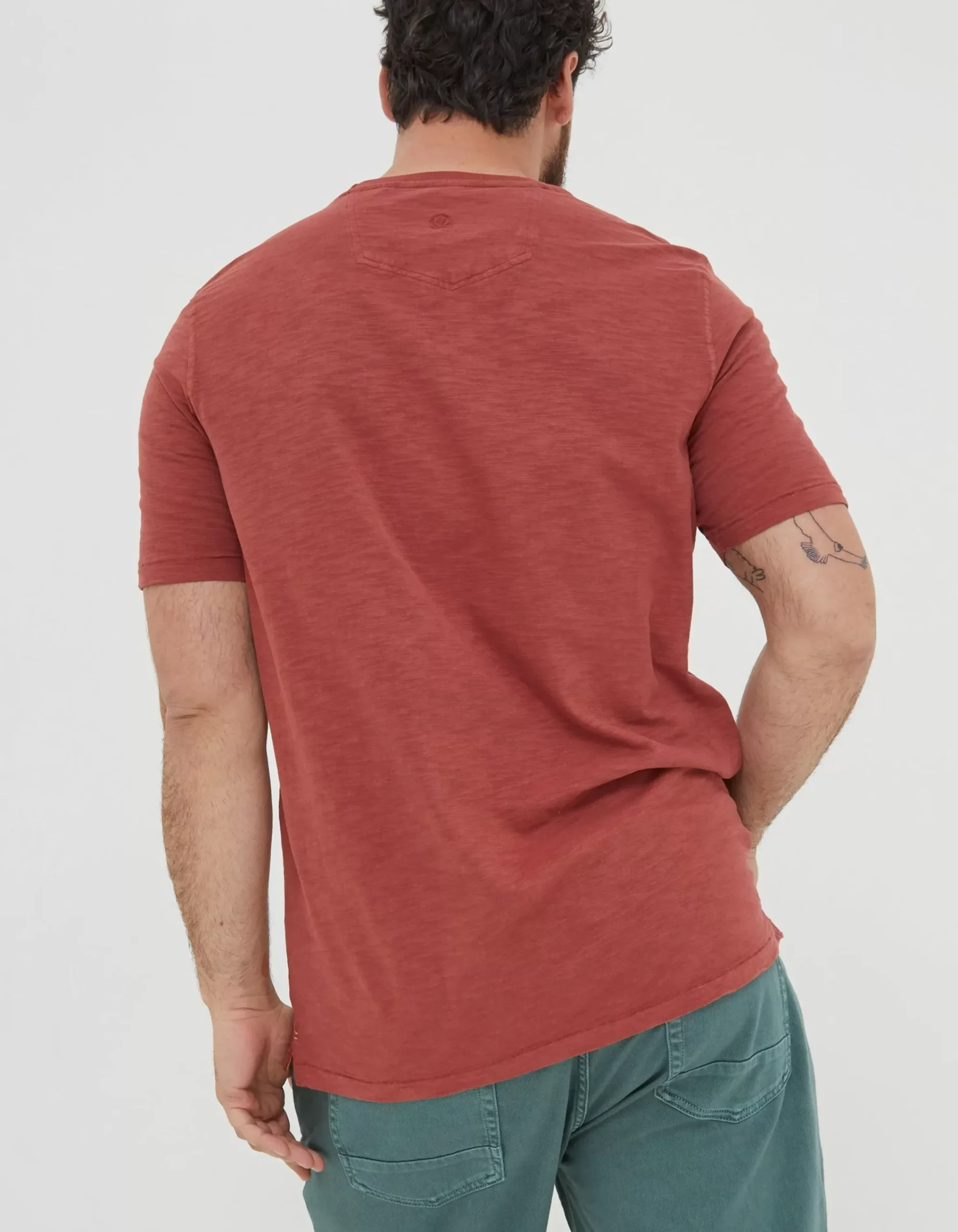 FatFace Land Rover Palm T-Shirt Rust Red Outlet