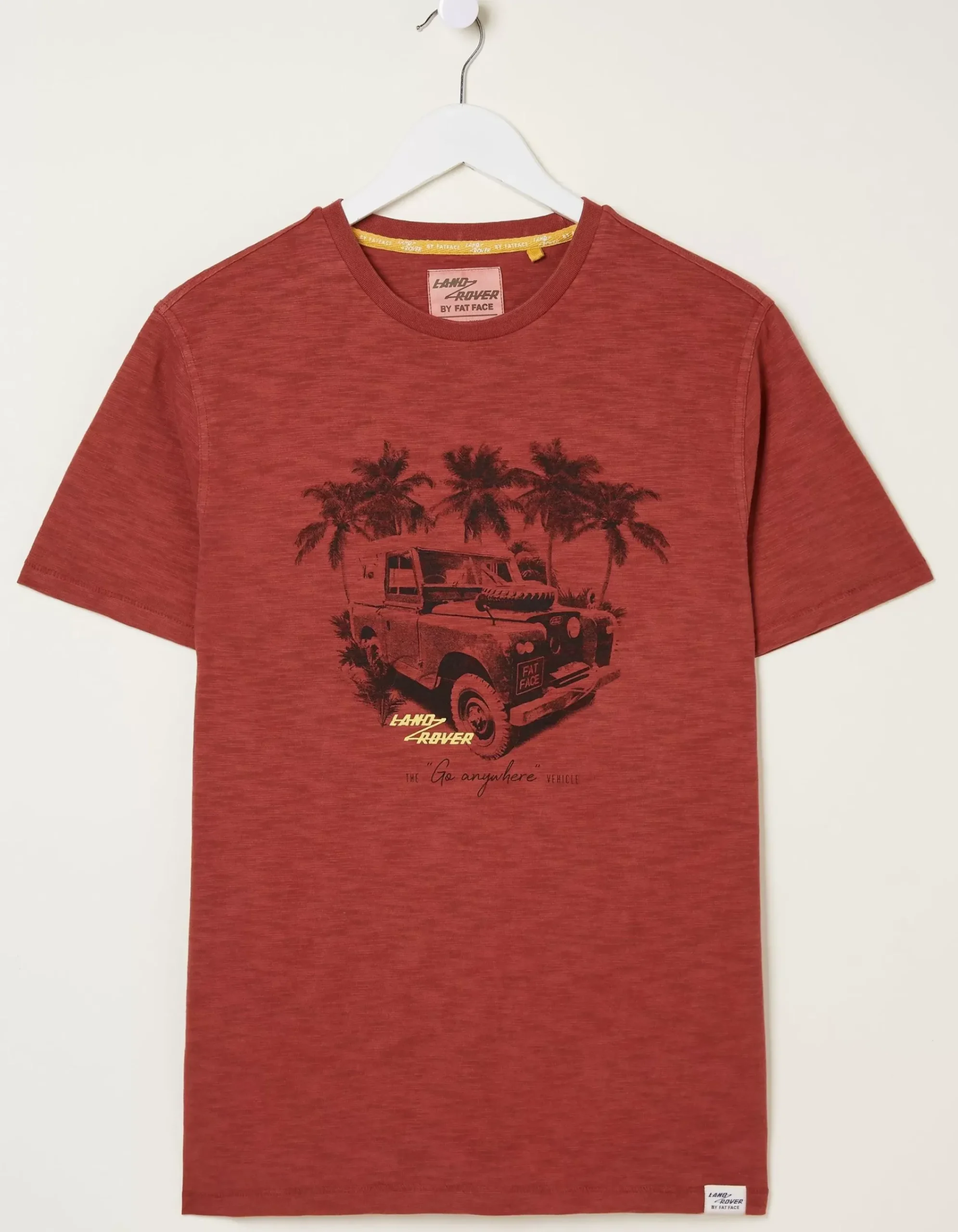 FatFace Land Rover Palm T-Shirt Rust Red Outlet