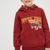 FatFace Land Rover Popover Hoodie Claret Red Online