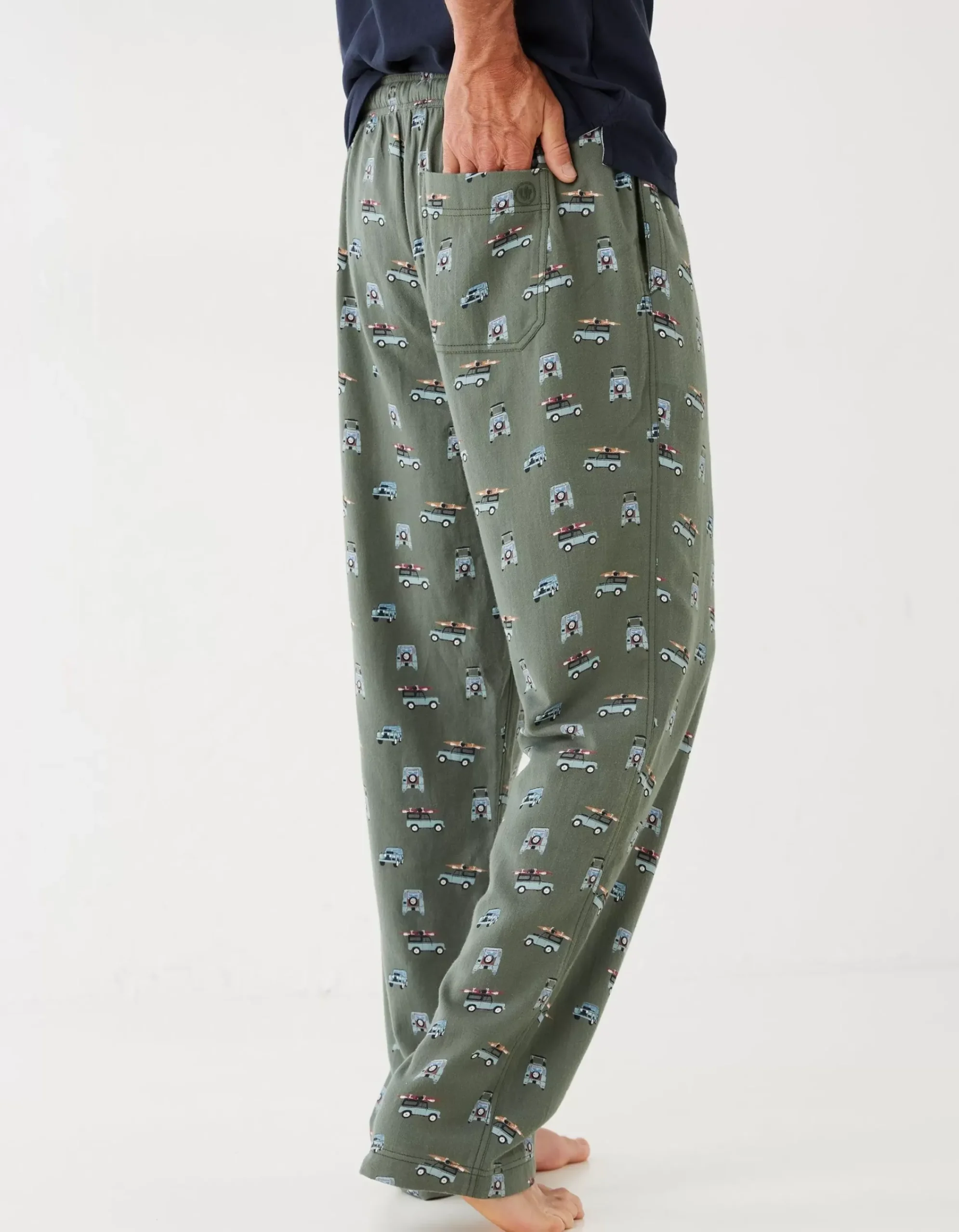 FatFace Land Rover Pyjama Bottoms Khaki Green Sale