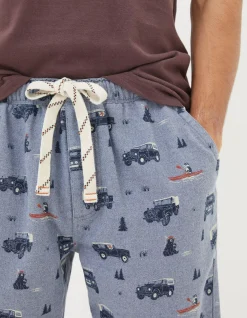 FatFace Land Rover Pyjama Shorts Chambray Blue Outlet