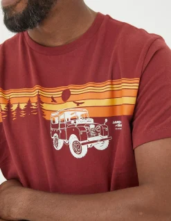 FatFace Land Rover Sunset Road T-Shirt Bright Red Best
