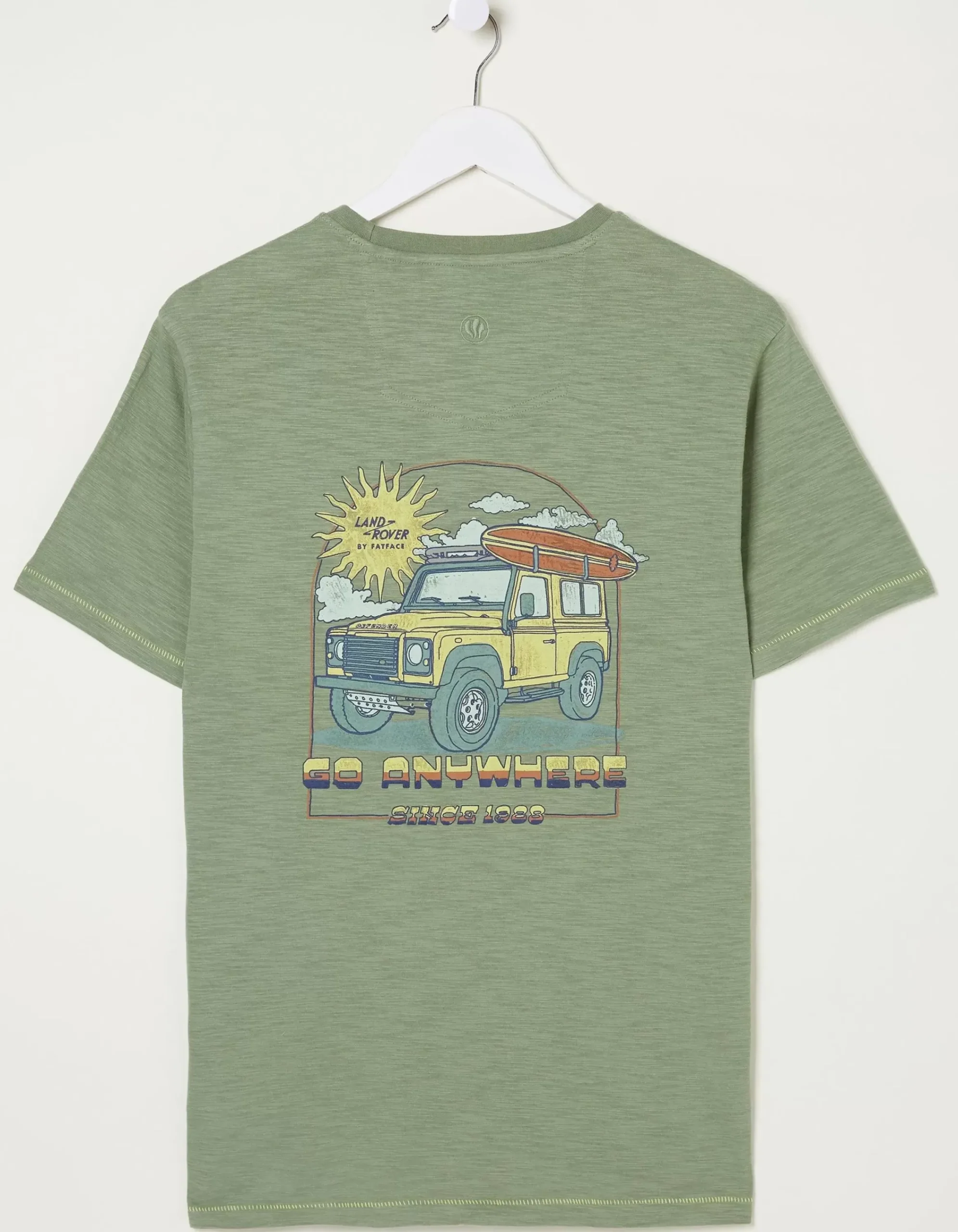 FatFace Land Rover Surf Trip T-Shirt Light Green New