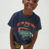 FatFace Land Rover Times Jersey T-Shirt Navy Outlet