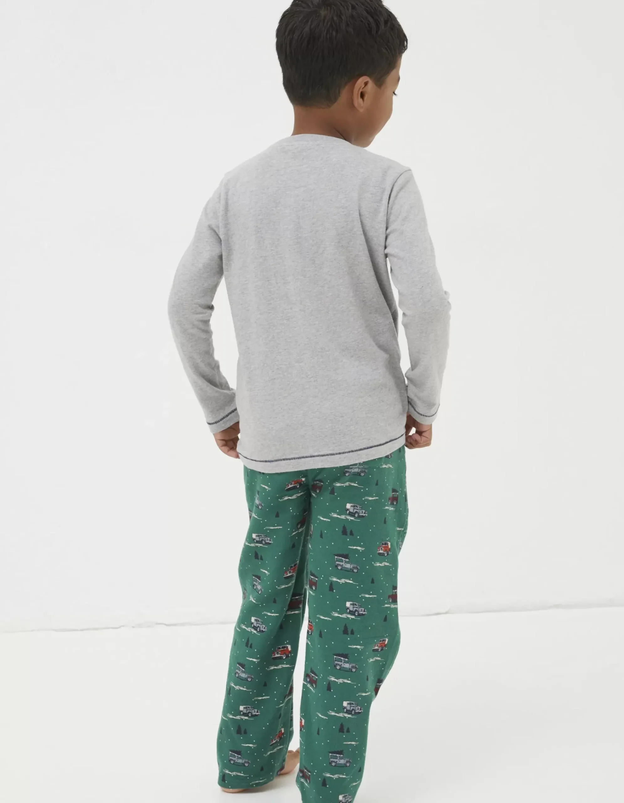 FatFace Land Rover Woven Pyjama Set Green Outlet