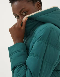 FatFace Lara Puffer Coat Dark Teal Discount