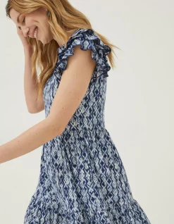 FatFace Laurie Geo Jersey Dress Navy Hot