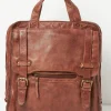 FatFace Leather Rucksack Chestnut Hot