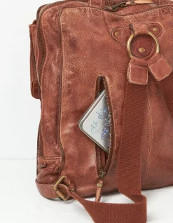FatFace Leather Rucksack Chestnut Hot