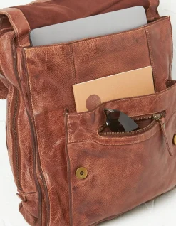 FatFace Leather Rucksack Chestnut Hot