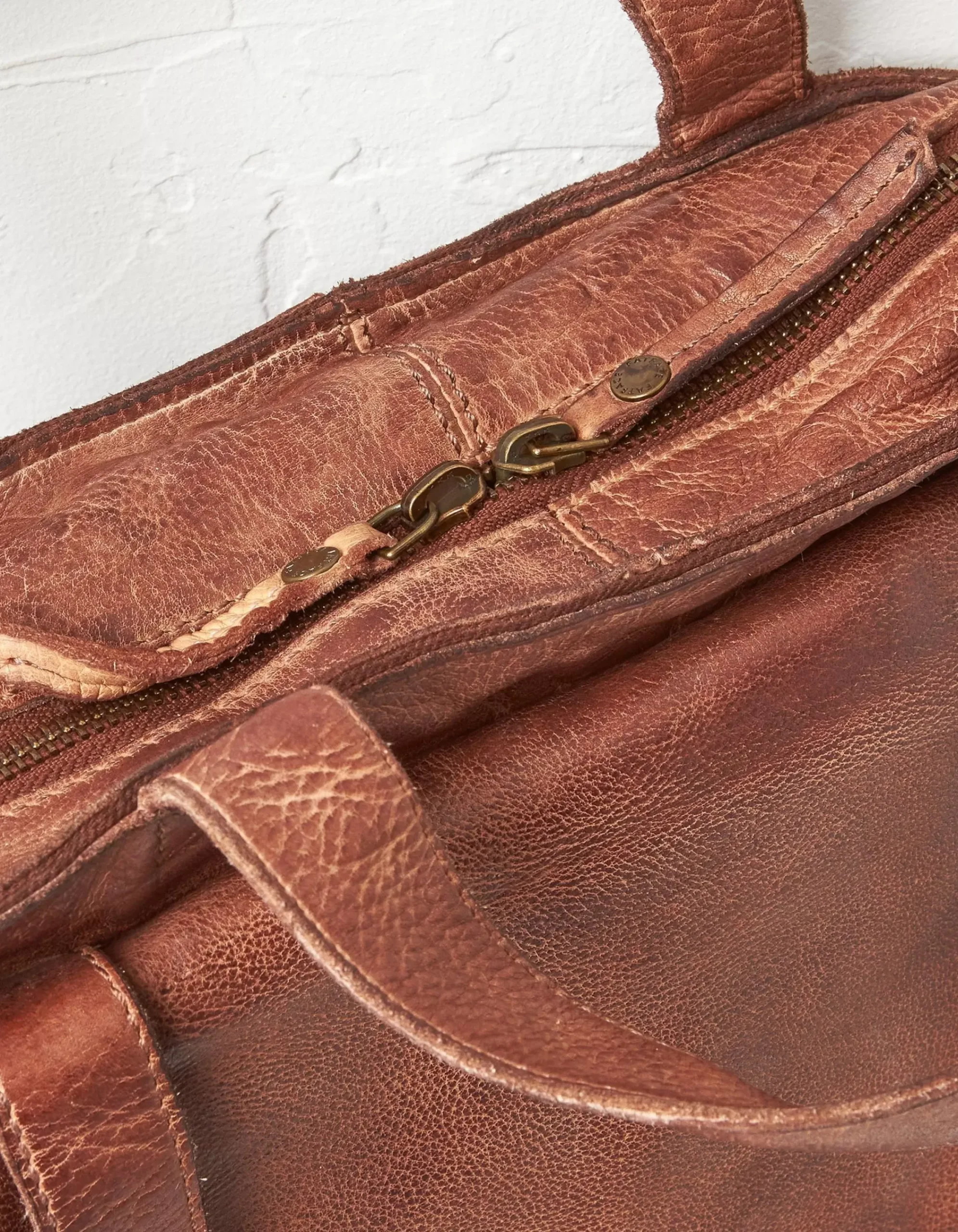 FatFace Leather Rucksack Chestnut Hot