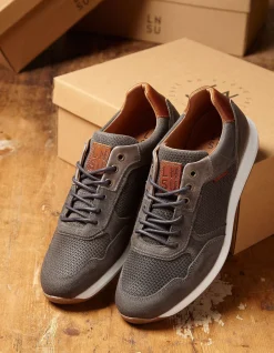 FatFace Leather Trainer Grey Online
