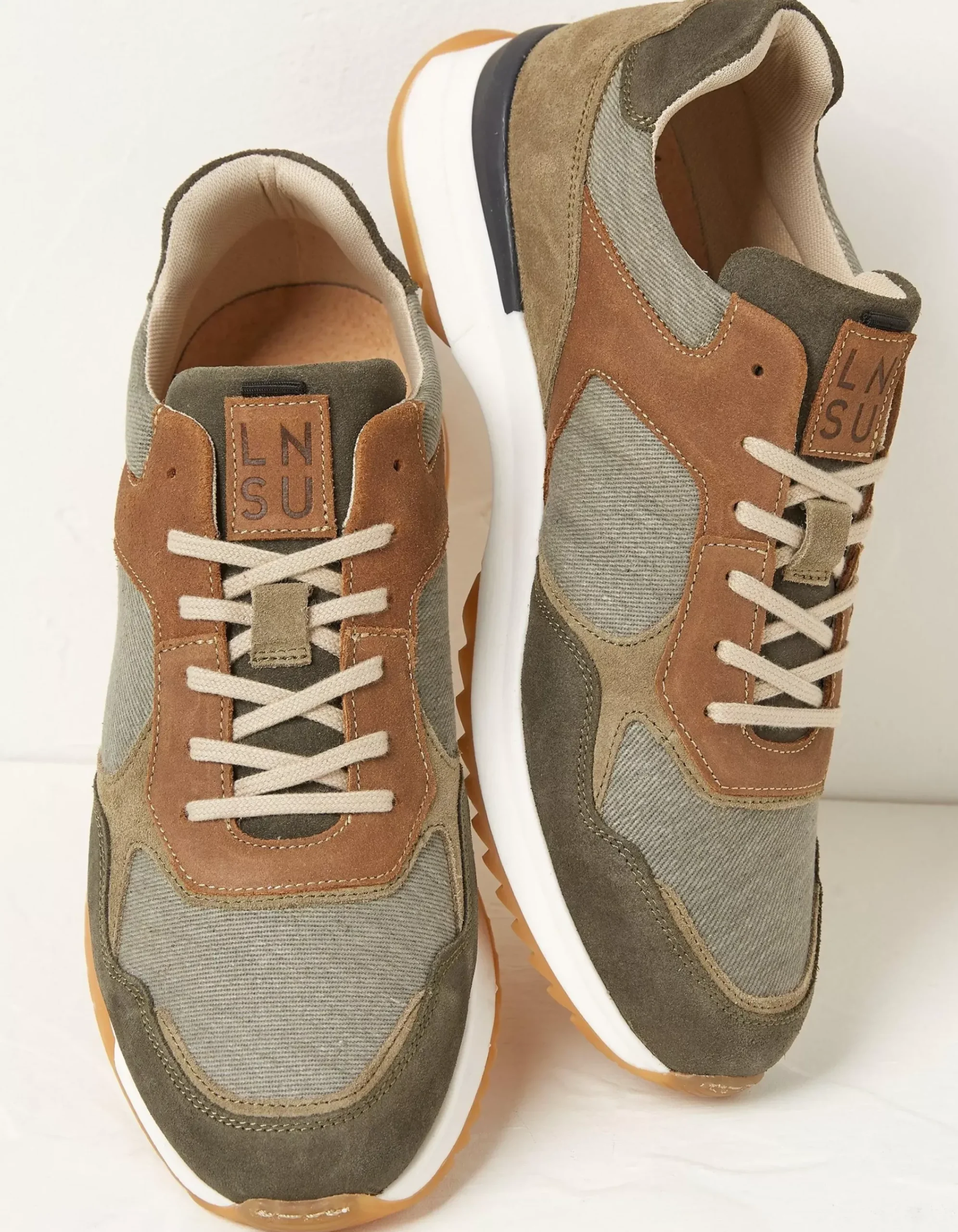 FatFace Leon Leather Trainer Grey Discount
