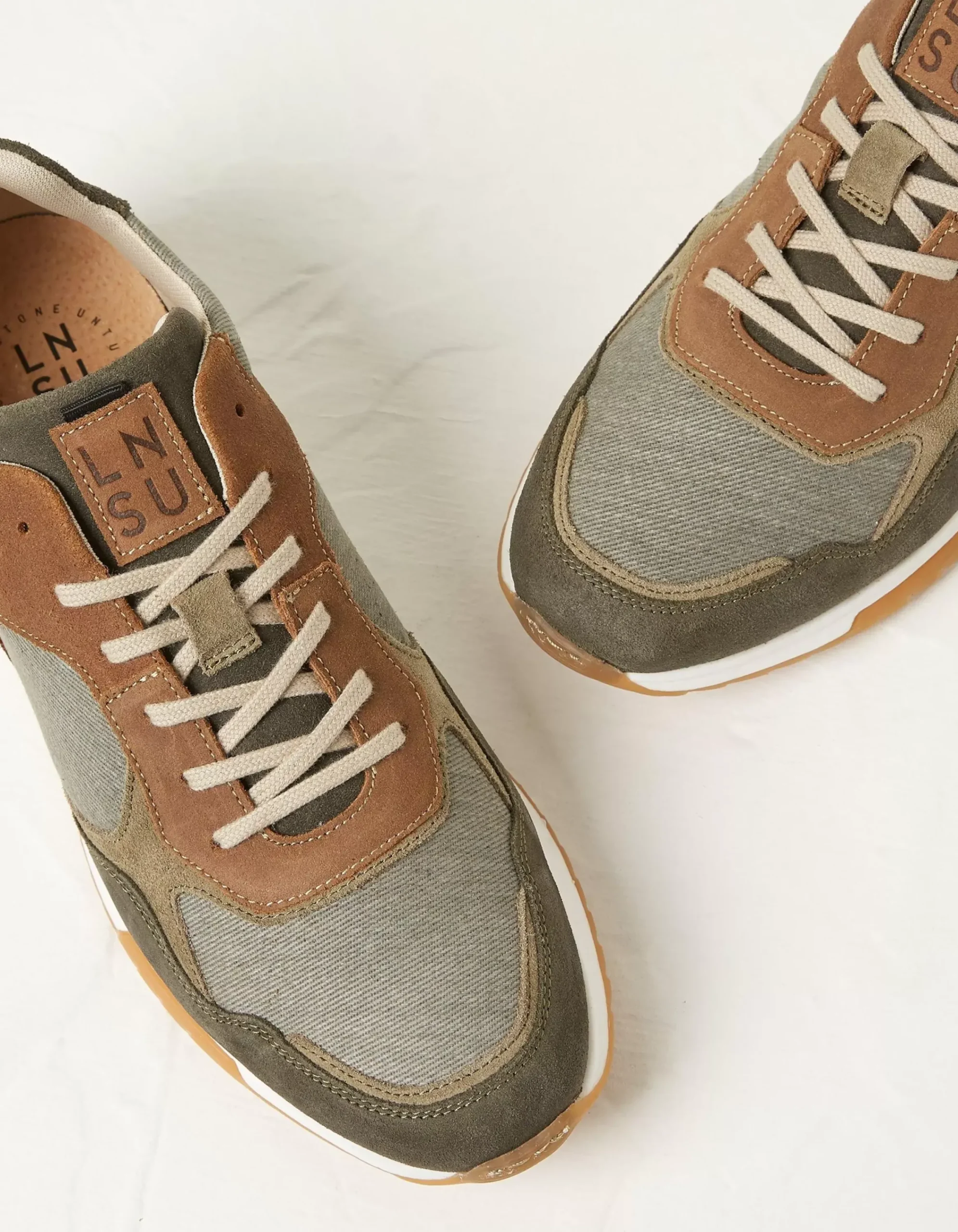 FatFace Leon Leather Trainer Grey Discount